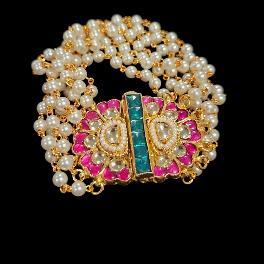 NWT - Pearl and Gold Bracelet with Pink Accents